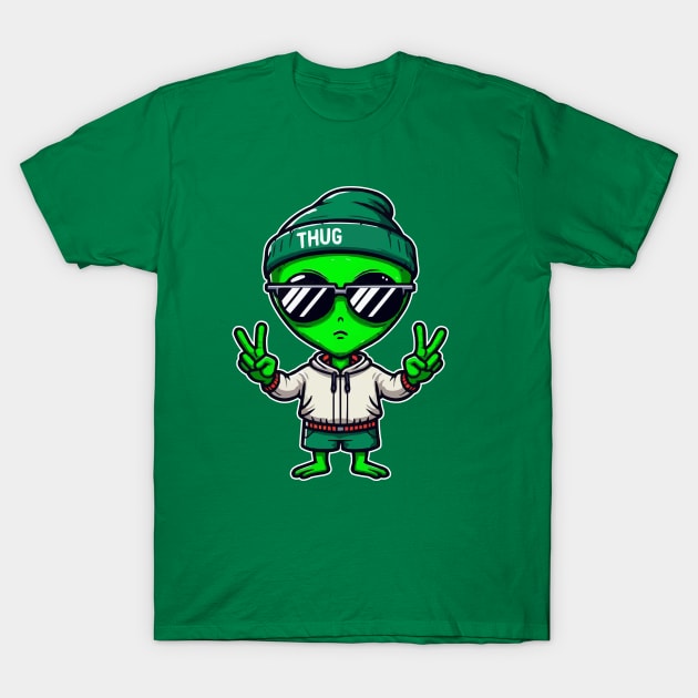 Thug Alien Life T-Shirt by fikriamrullah